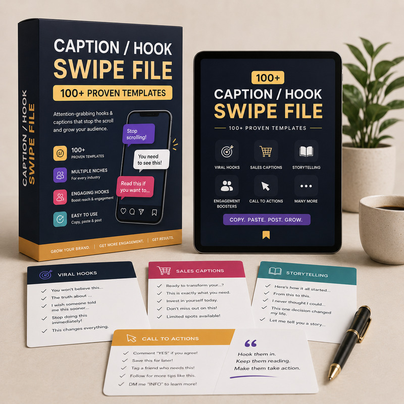 captions hooks swipe file